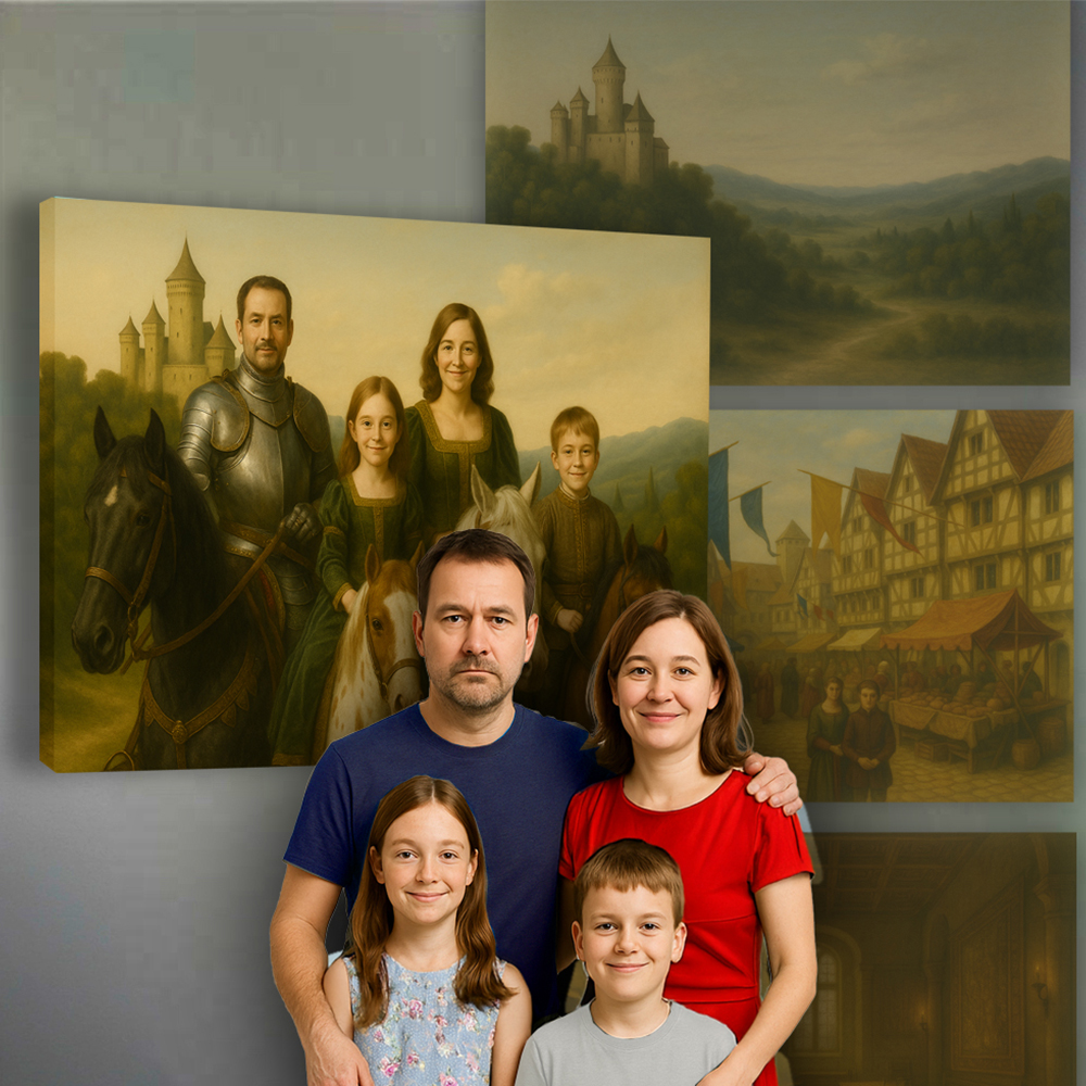 Historisches Porträt von Ihrem Foto (Leinwand auf Keilrahmen)